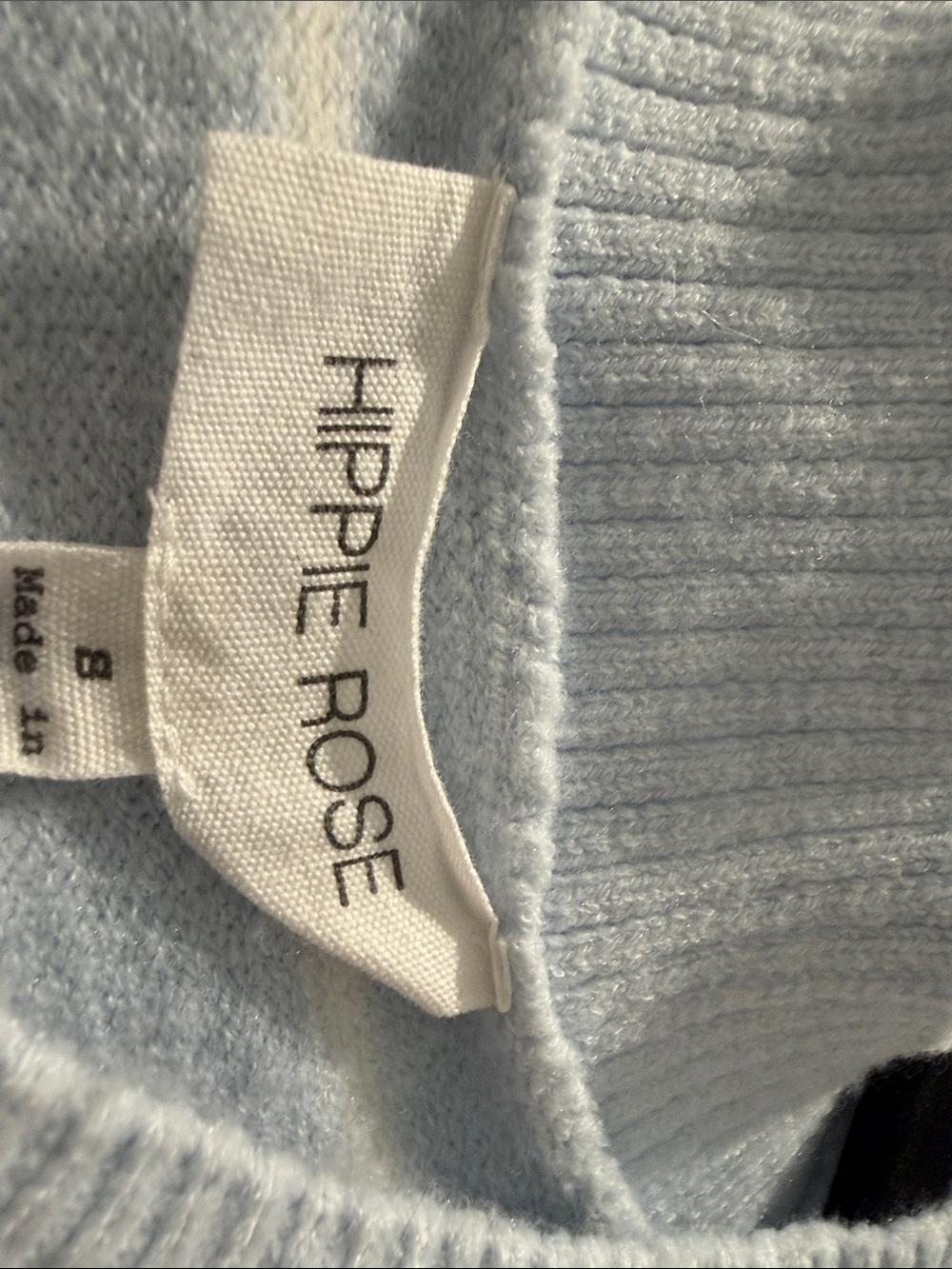 Hippie Rose Light Blue Striped Cropped Crewneck Sweater - Picture 2 of 7